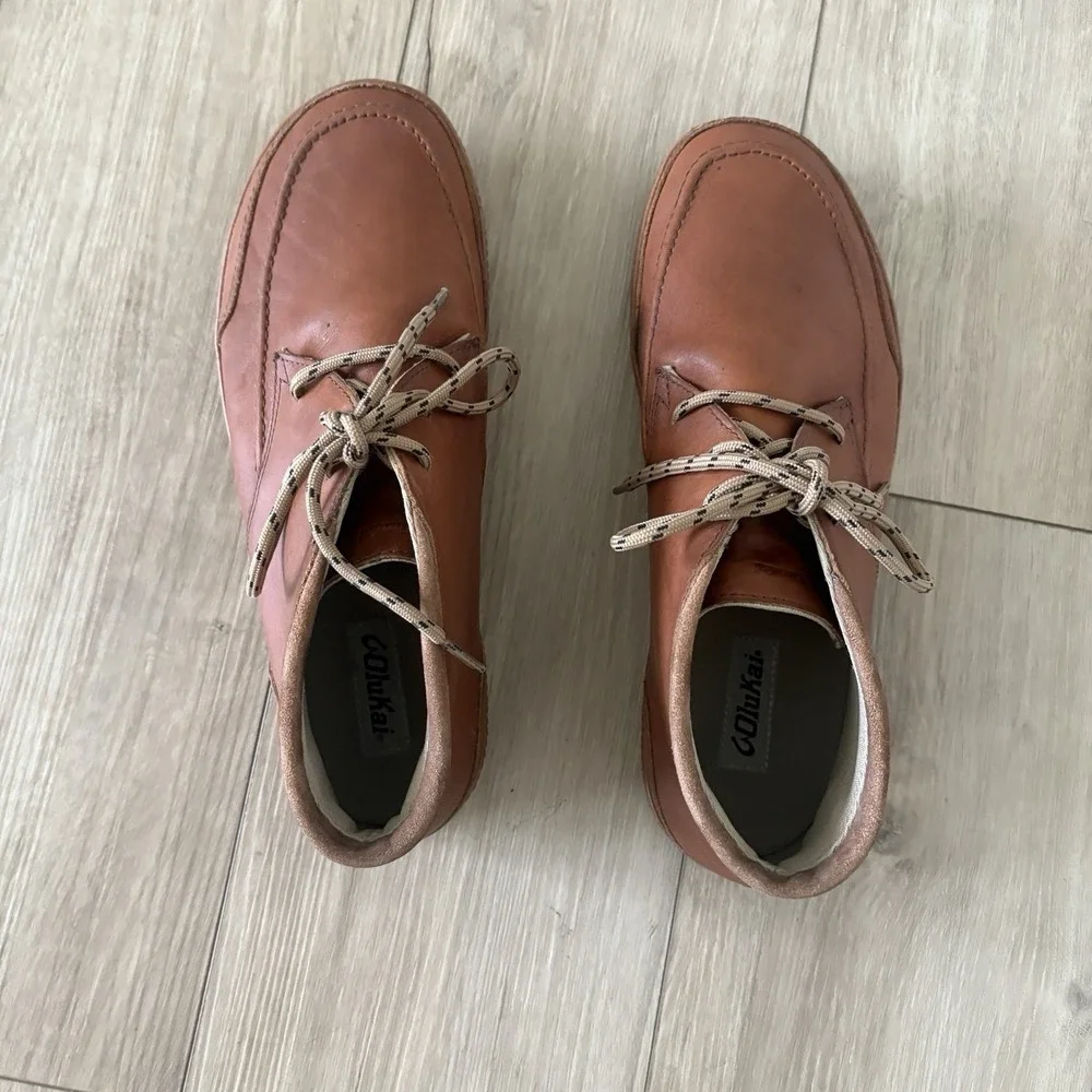OluKai Pala Waterproof Chukka Boots Shoes Brown Leather Lace Up Mens Size 11